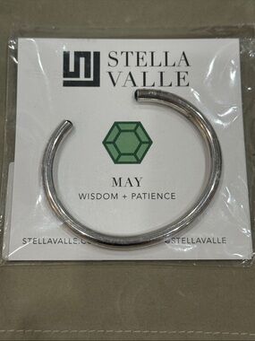 Stella Valle May Emerald Birthstone Cuff Bracelet.